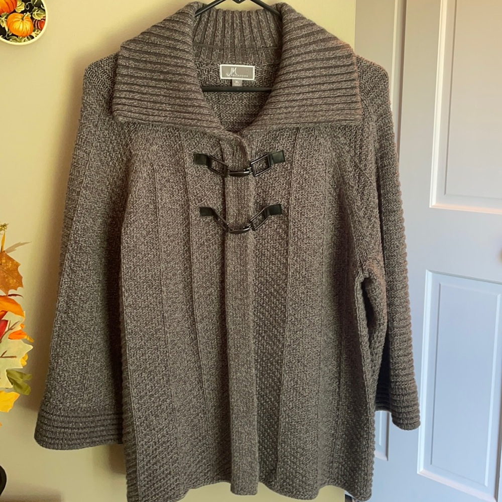 JM collection grey cardigan size XL